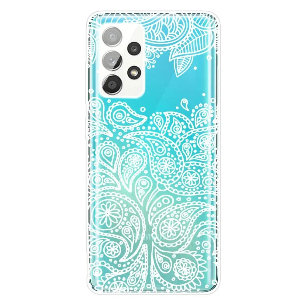 Deco Samsung Galaxy A32 5G case - White Leaves Pattern