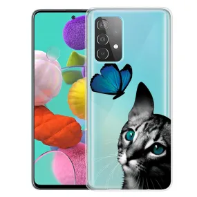 Deco Samsung Galaxy A73 case - Cat and Butterfly