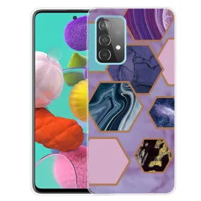 Deco Samsung Galaxy A73 case - Hexagons in Purple Background