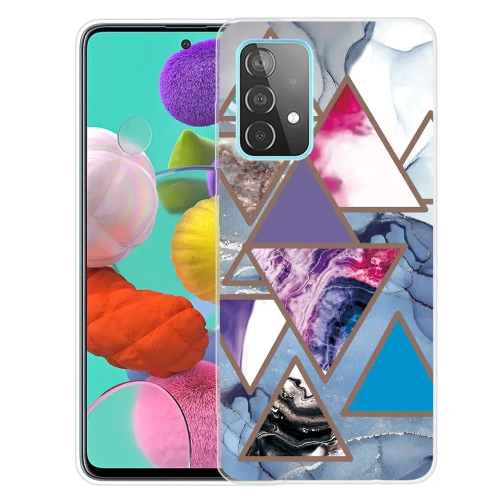 Deco Samsung Galaxy A73 case - Triangle Patterns in Marble