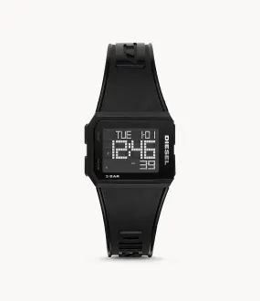 Diesel DZ1918 Digital Chopped Black Polyurethane Strap Watch 38mm Men Watches