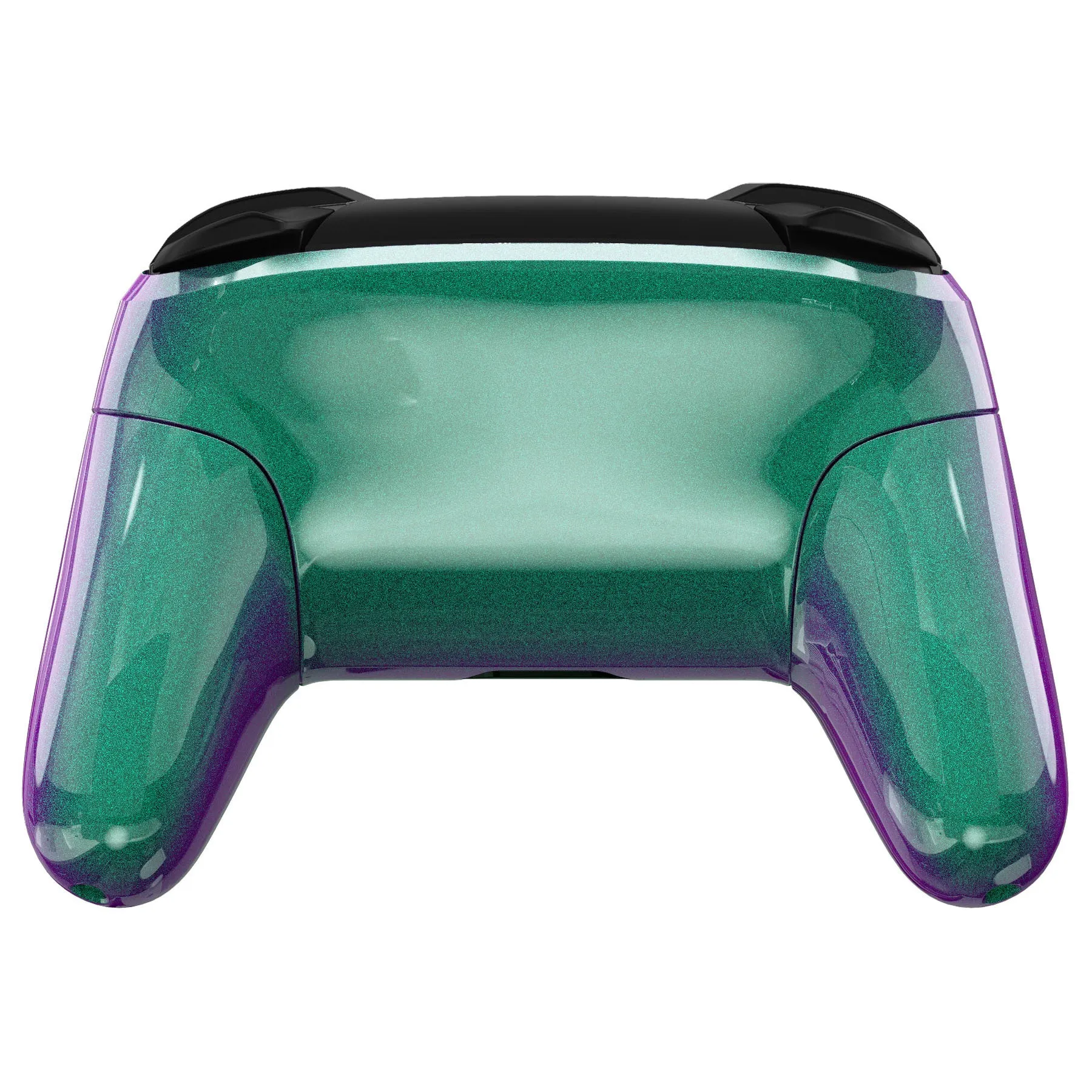 eXtremeRate Chameleon Green Purple Faceplate Backplate Handles Cover, Octagonal Gated Sticks Design DIY Replacement Grip Housing Shell for NS Switch Pro Controller - Controller NOT Included - FRE608