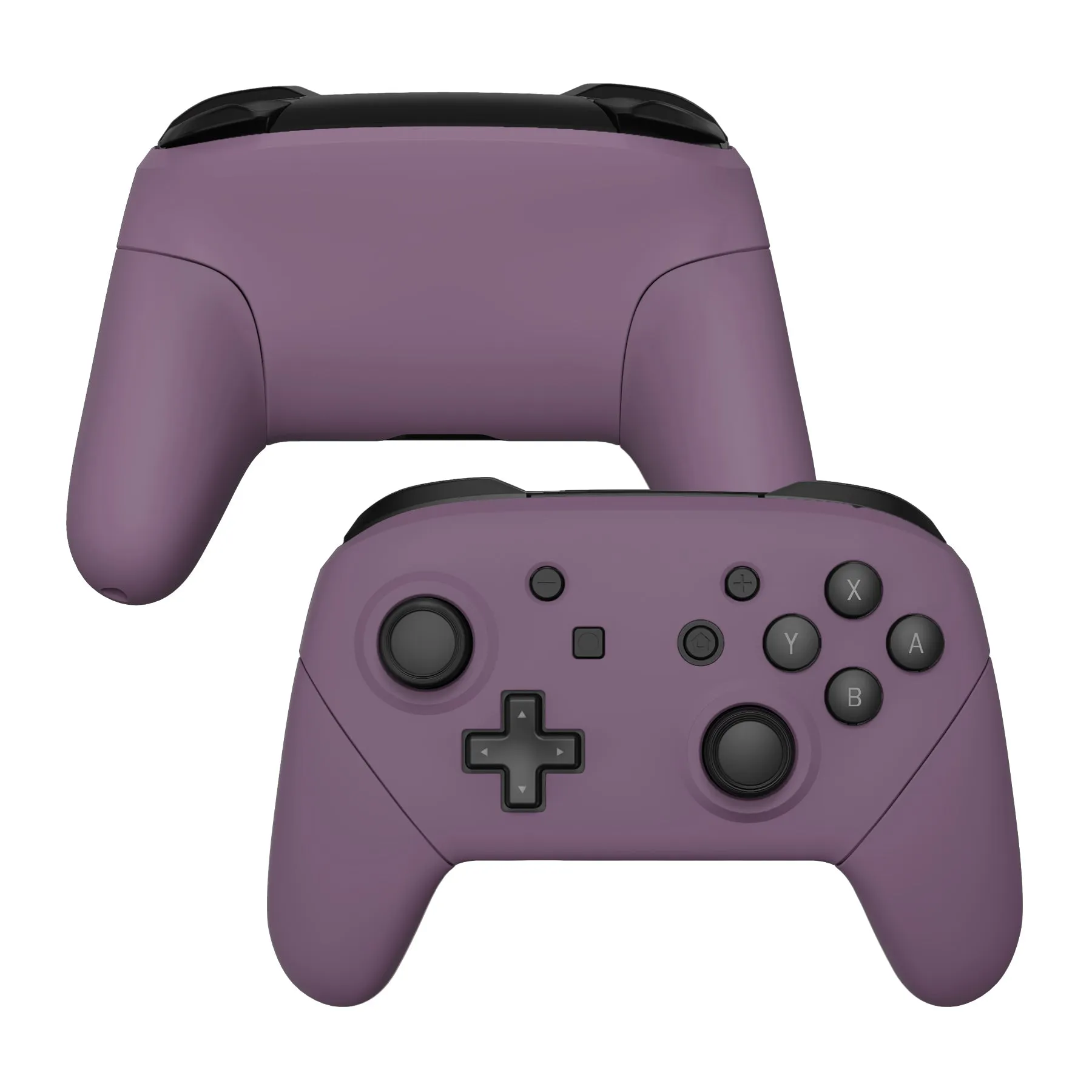 eXtremeRate Dark Grayish Violet Faceplate Backplate Handles for NS Switch Pro Controller, Soft Touch DIY Replacement Grip Housing Shell Cover for NS Switch Pro - Controller NOT Included - FRP328