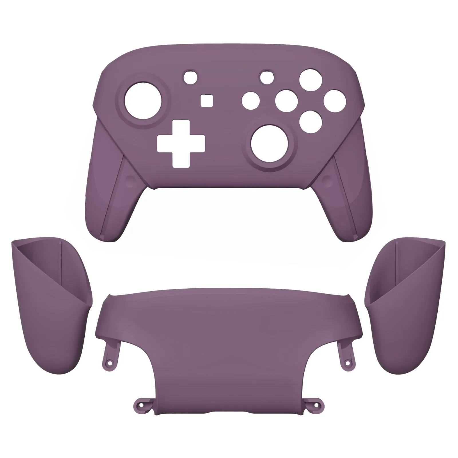 eXtremeRate Dark Grayish Violet Faceplate Backplate Handles for NS Switch Pro Controller, Soft Touch DIY Replacement Grip Housing Shell Cover for NS Switch Pro - Controller NOT Included - FRP328