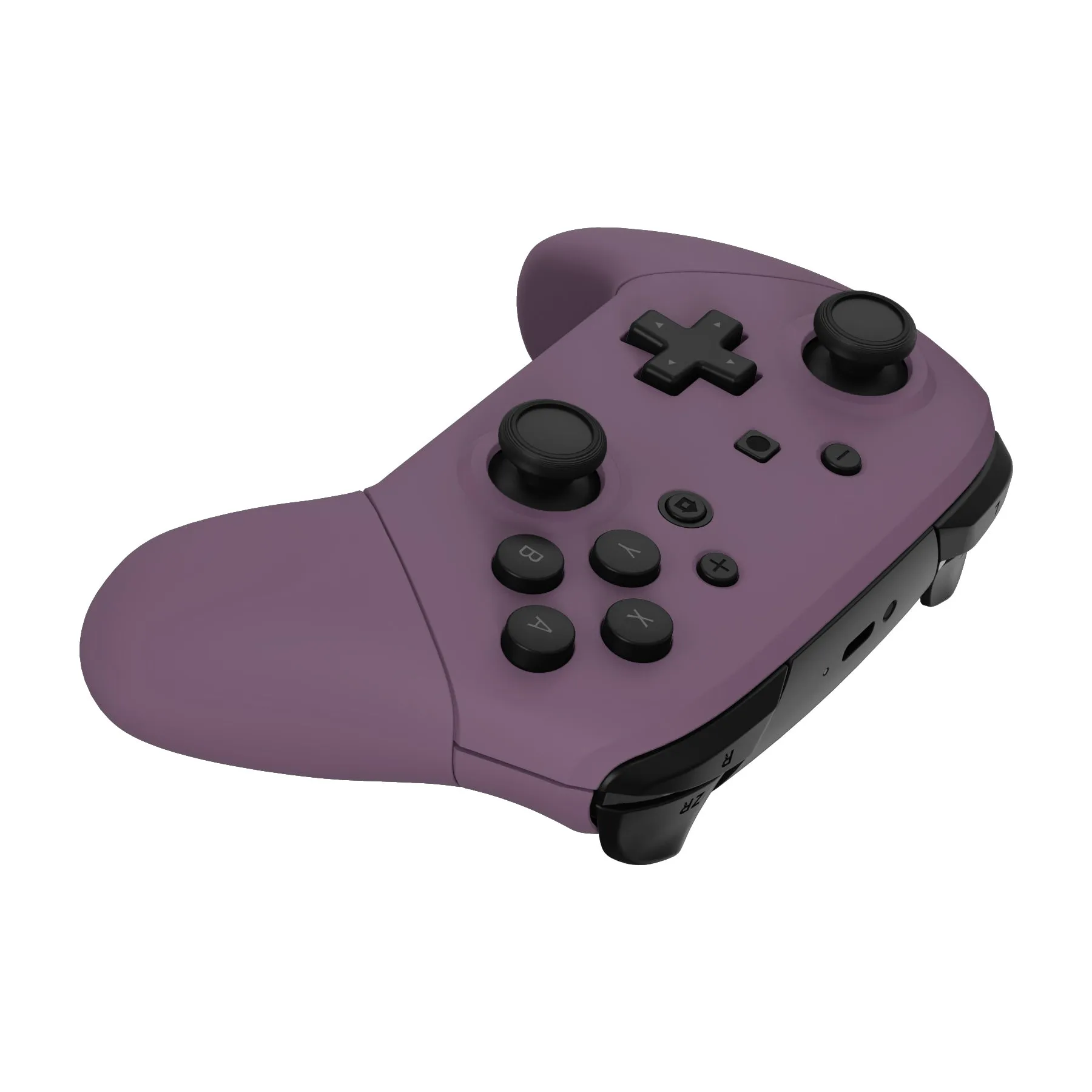 eXtremeRate Dark Grayish Violet Faceplate Backplate Handles for NS Switch Pro Controller, Soft Touch DIY Replacement Grip Housing Shell Cover for NS Switch Pro - Controller NOT Included - FRP328