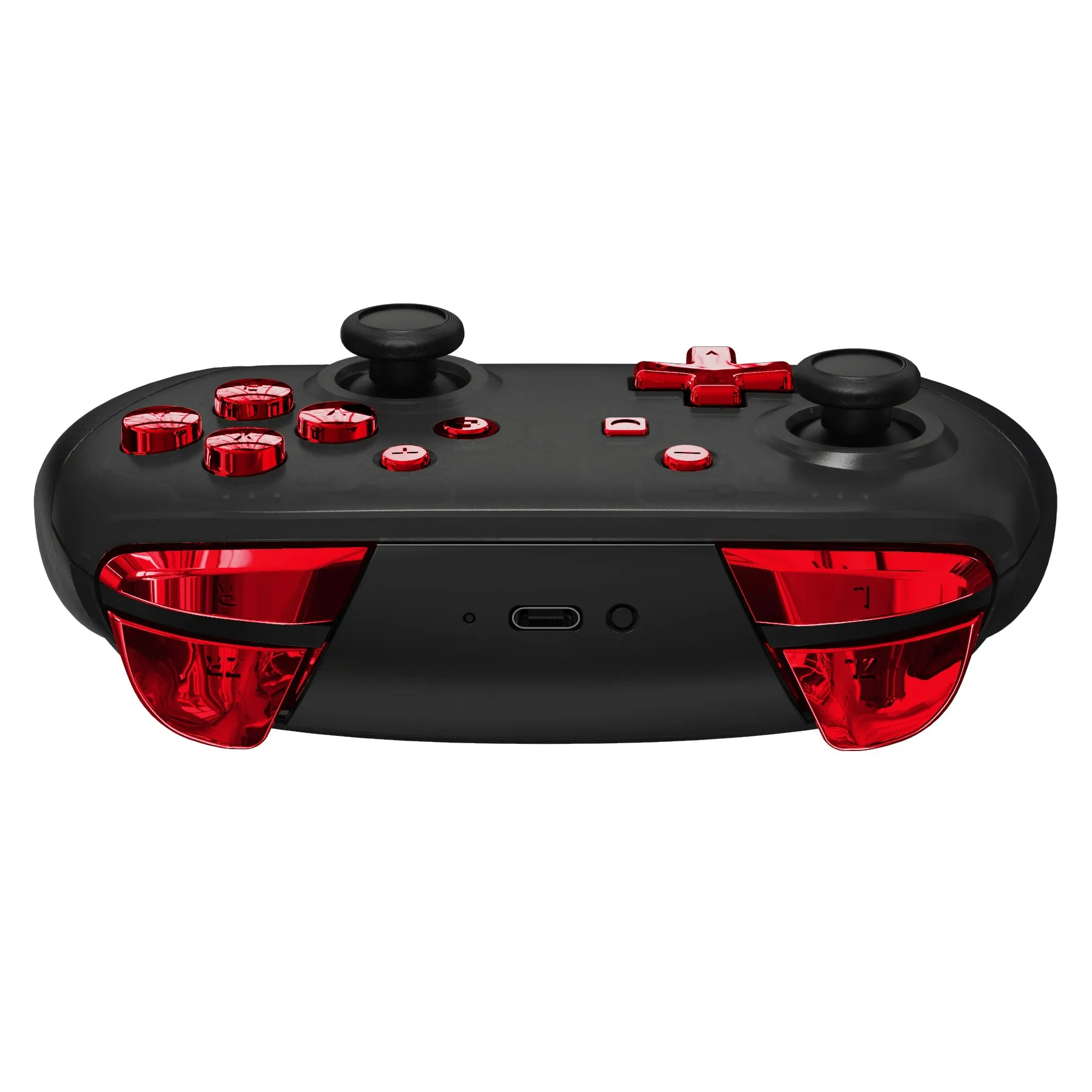 eXtremeRate DIY Replacement Full Set Buttons for Nintendo Switch Pro Controller - Chrome Red - KRD403