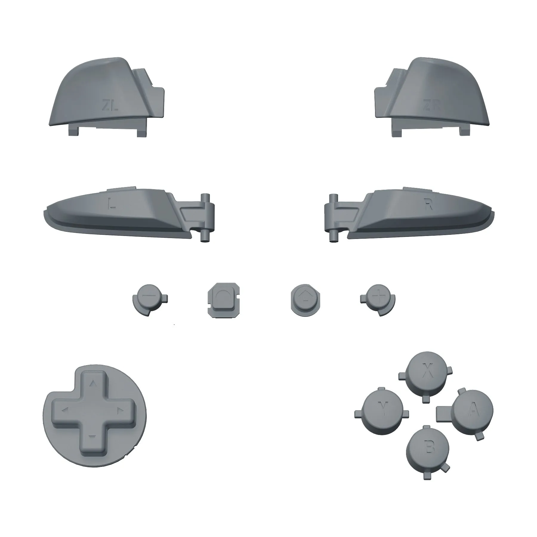 eXtremeRate DIY Replacement Full Set Buttons for Nintendo Switch Pro Controller - New Hope Gray - KRP337