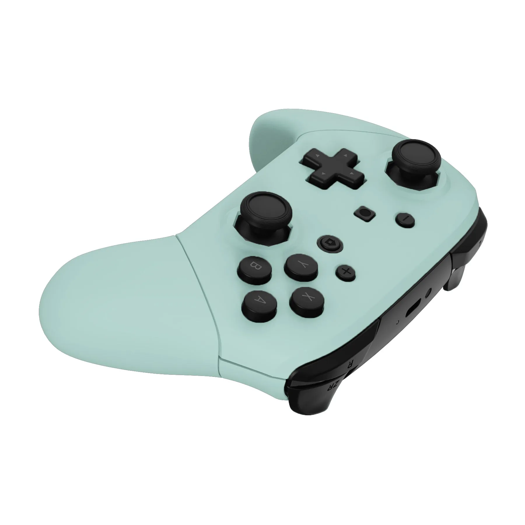 eXtremeRate Light Cyan Faceplate Backplate Handles for NS Switch Pro Controller, DIY Replacement Grip Housing Shell Cover for NS Switch Pro - Controller NOT Included - FRP327