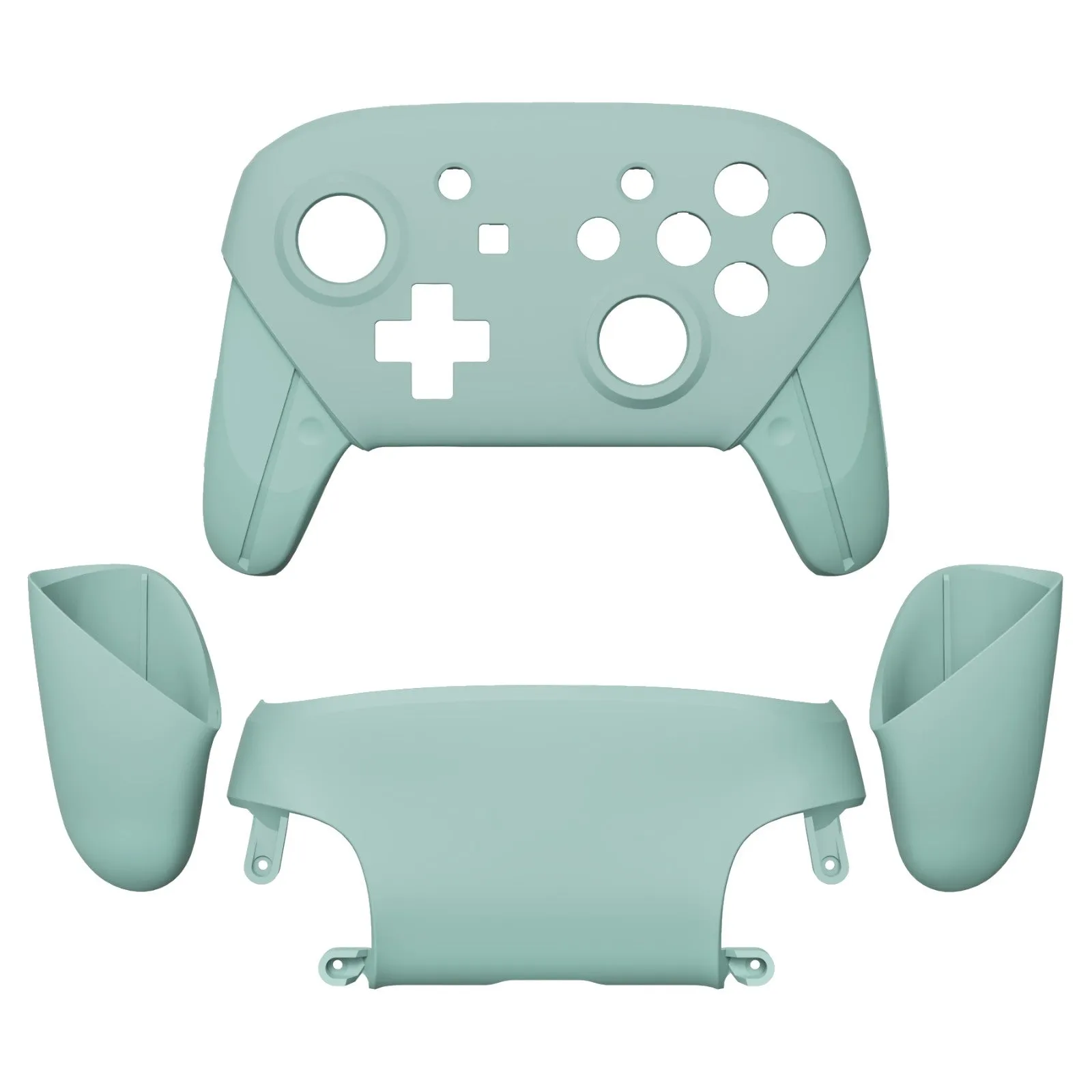 eXtremeRate Light Cyan Faceplate Backplate Handles for NS Switch Pro Controller, DIY Replacement Grip Housing Shell Cover for NS Switch Pro - Controller NOT Included - FRP327