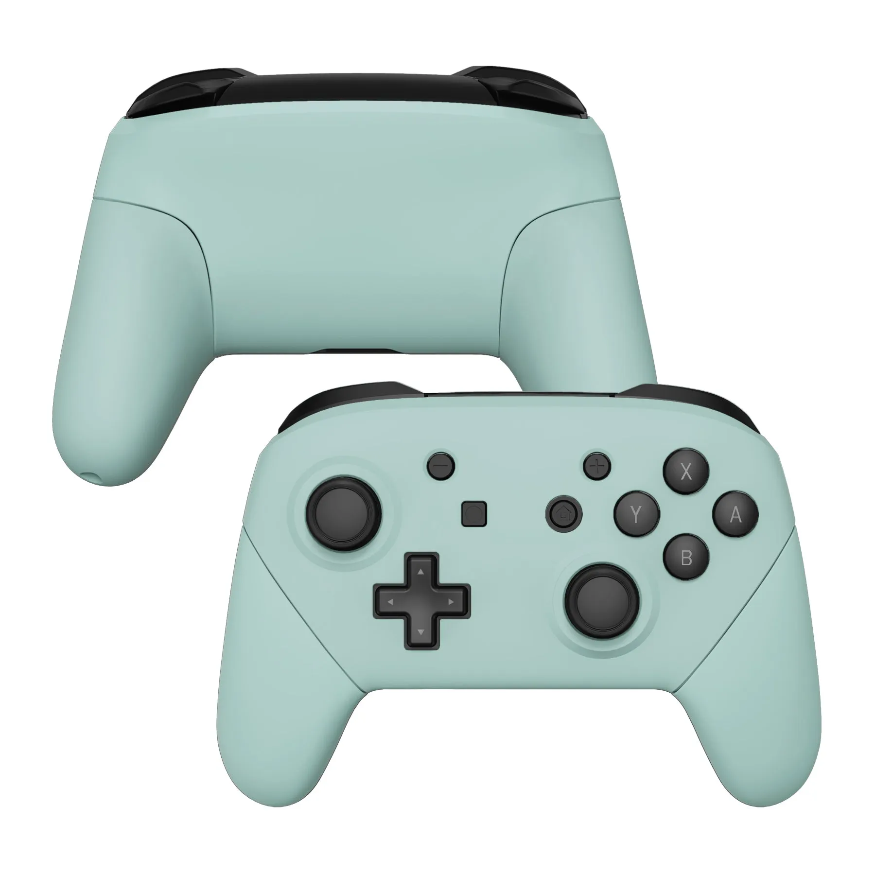 eXtremeRate Light Cyan Faceplate Backplate Handles for NS Switch Pro Controller, DIY Replacement Grip Housing Shell Cover for NS Switch Pro - Controller NOT Included - FRP327