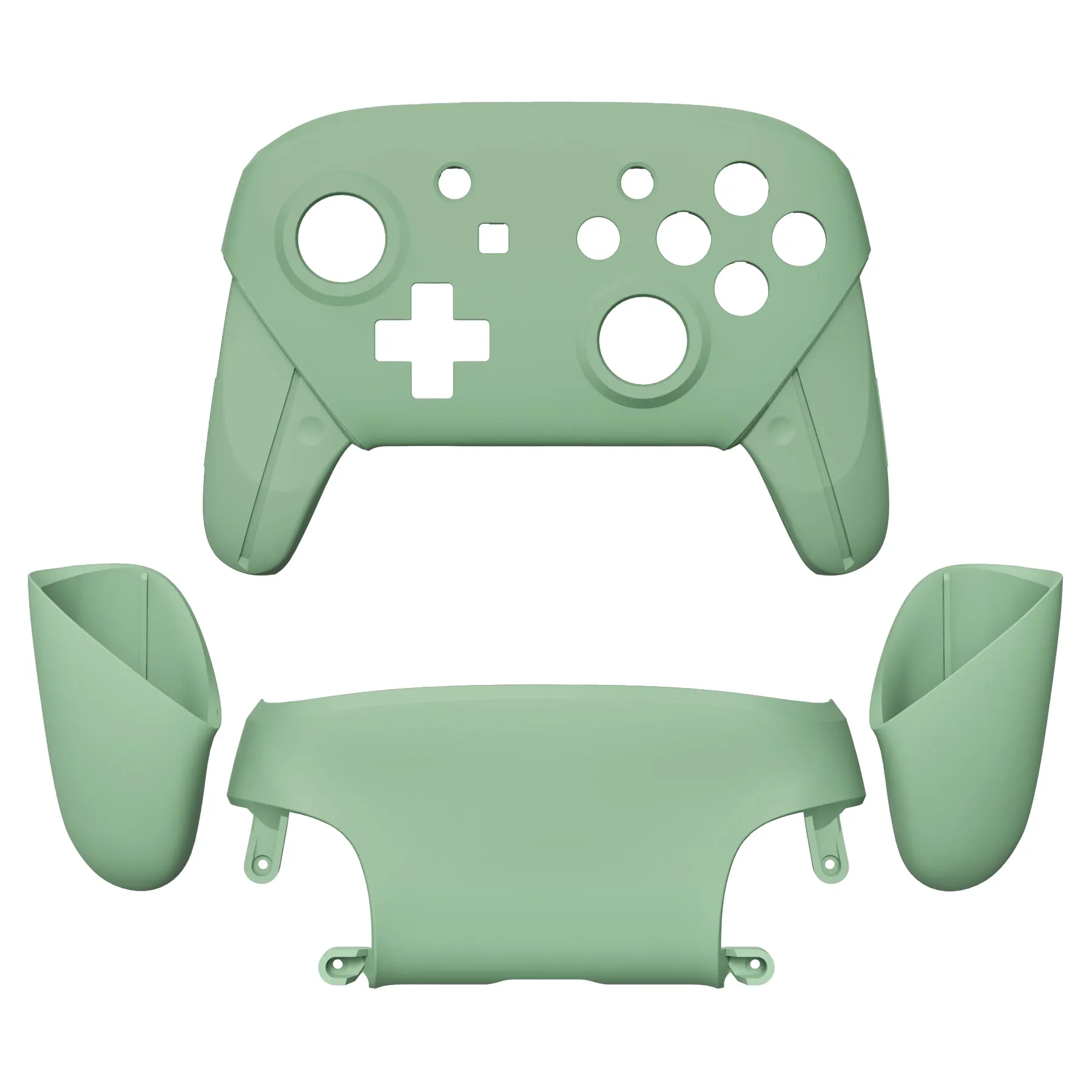 eXtremeRate Matcha Green Faceplate Backplate Handles for NS Switch Pro Controller, DIY Replacement Grip Housing Shell Cover for NS Switch Pro - Controller NOT Included - FRP339