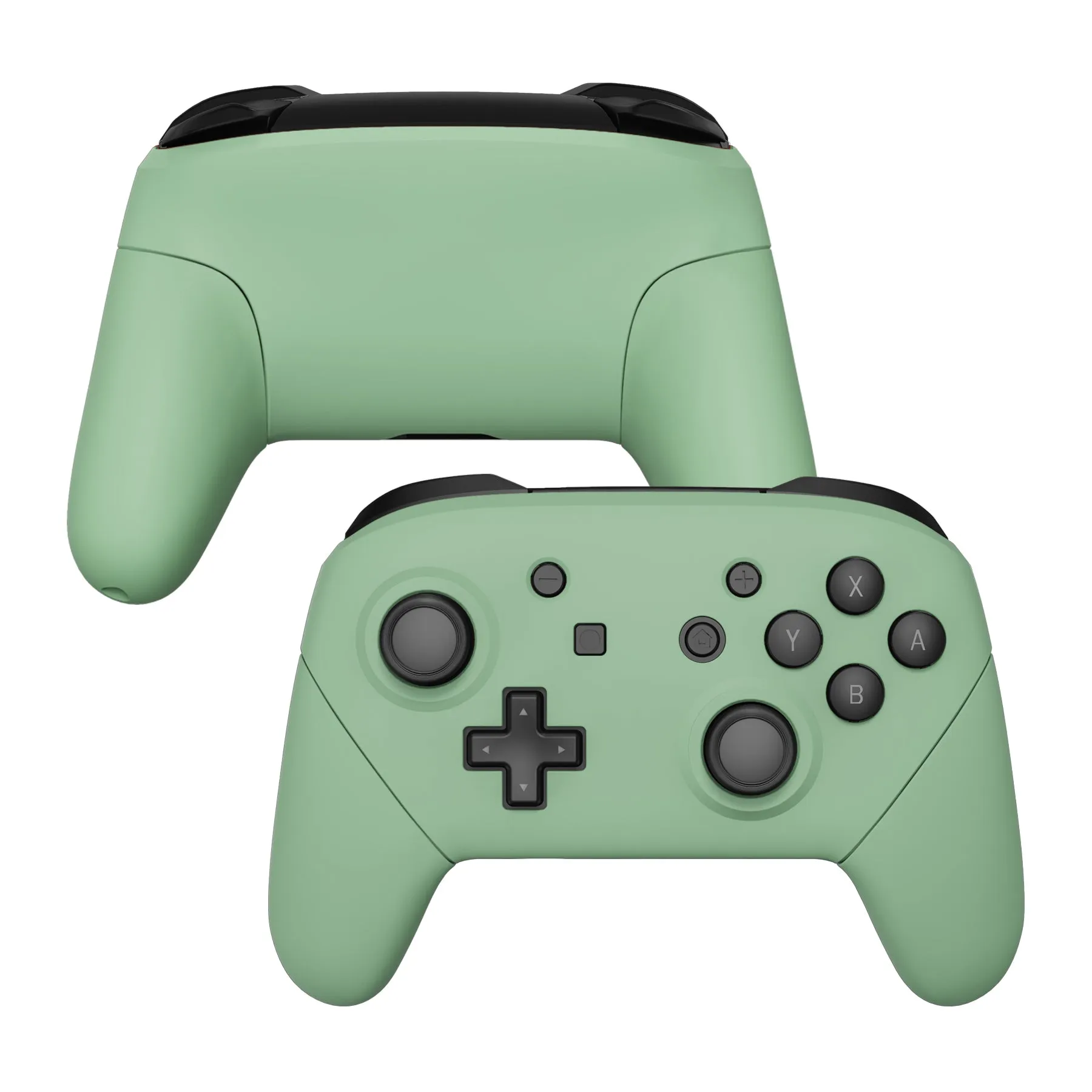 eXtremeRate Matcha Green Faceplate Backplate Handles for NS Switch Pro Controller, DIY Replacement Grip Housing Shell Cover for NS Switch Pro - Controller NOT Included - FRP339