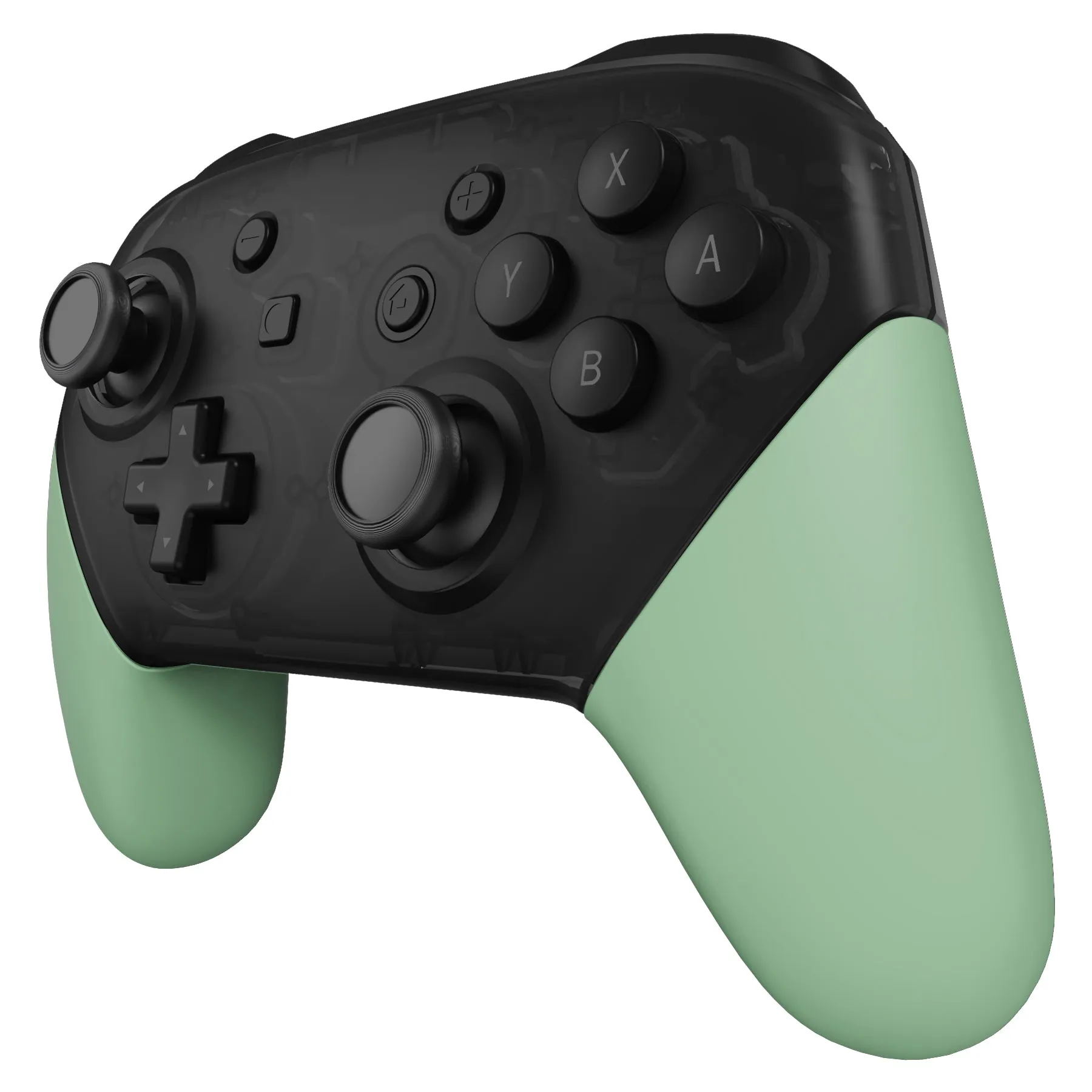 eXtremeRate Matcha Green Replacement Handle Grips for NS Switch Pro Controller, DIY Hand Grip Shell for NS Switch Pro Controller - Controller NOT Included - GRP339