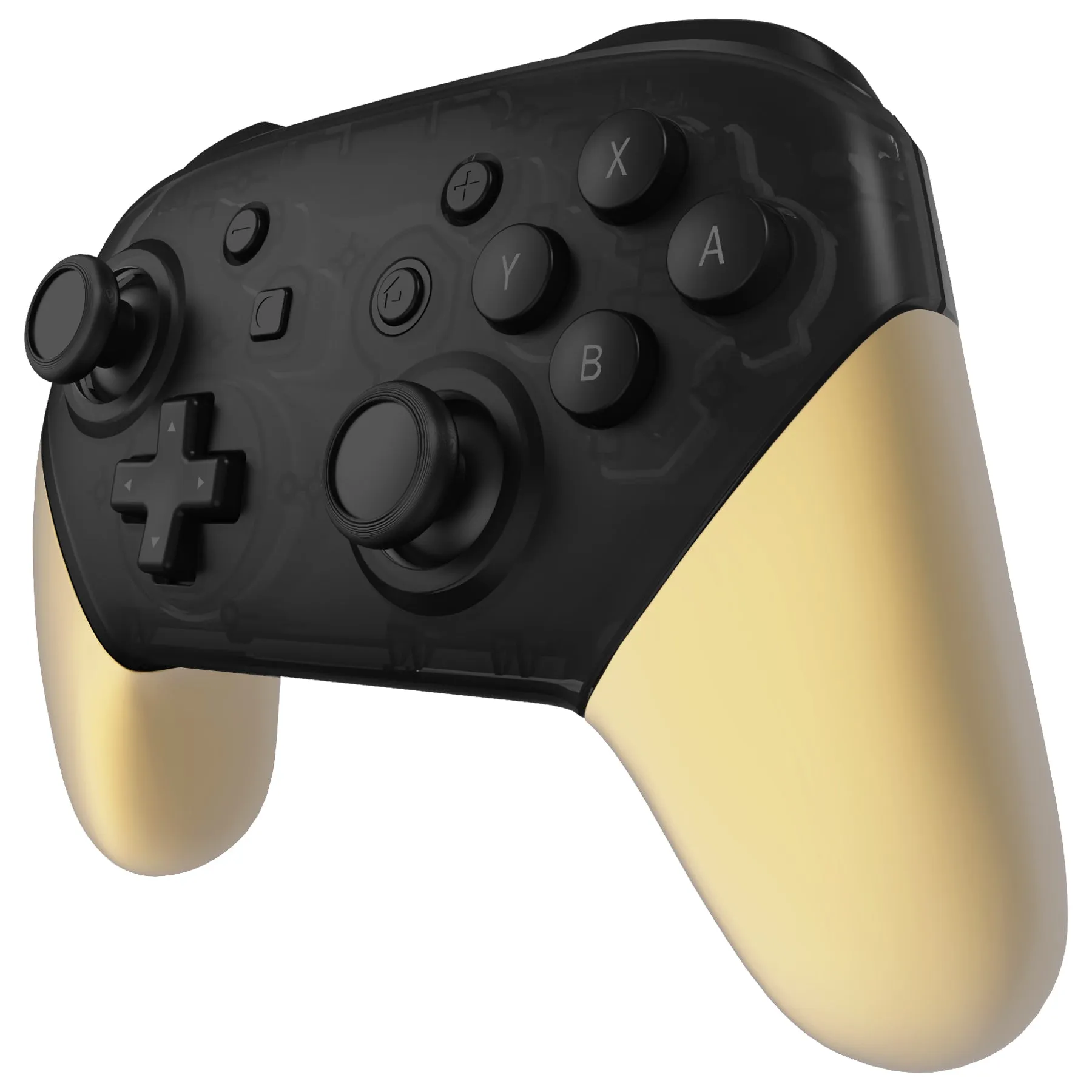 eXtremeRate Metallic Champagne Gold Replacement Handle Grips for Nintendo Switch Pro Controller, Soft Touch DIY Hand Grip Shell for Nintendo Switch Pro - Controller NOT Included - GRP358