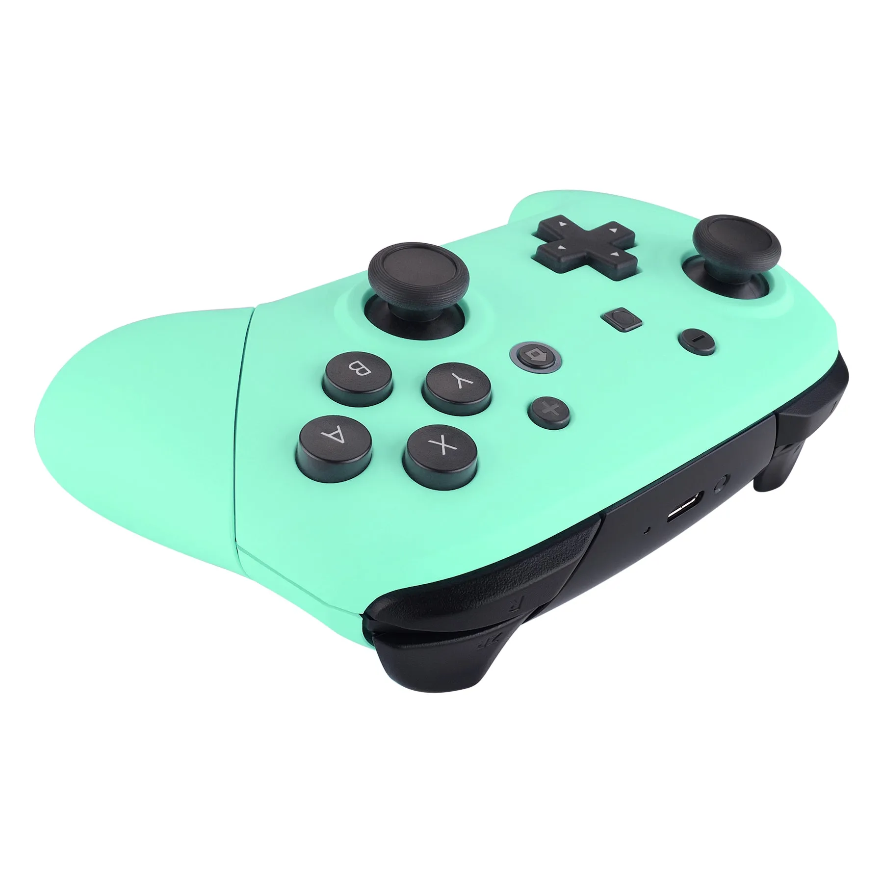 eXtremeRate Mint Green Faceplate Backplate Handles for Nintendo Switch Pro Controller, DIY Replacement Grip Housing Shell Cover for Nintendo Switch Pro - Controller NOT Included - FRP309