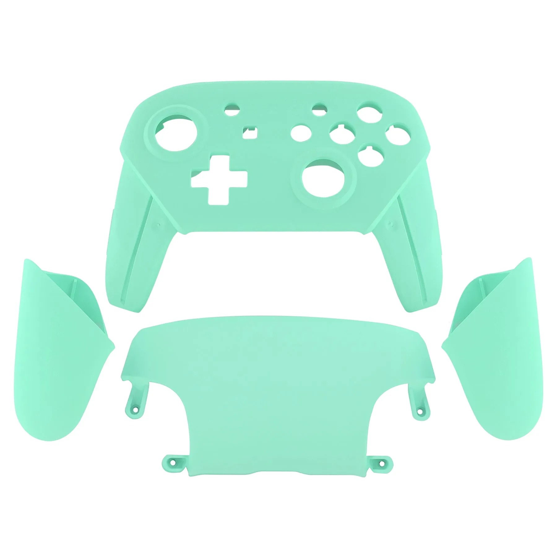 eXtremeRate Mint Green Faceplate Backplate Handles for Nintendo Switch Pro Controller, DIY Replacement Grip Housing Shell Cover for Nintendo Switch Pro - Controller NOT Included - FRP309