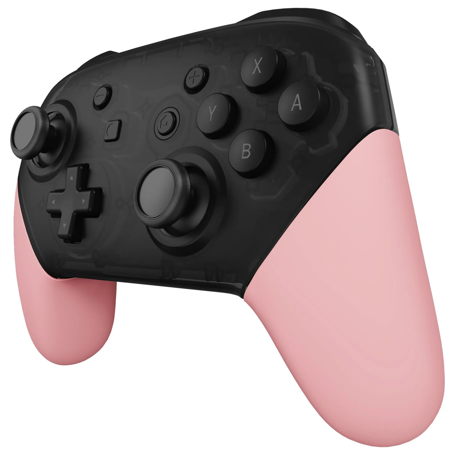 eXtremeRate Puffy Pink Replacement Handle Grips for NS Switch Pro Controller, DIY Hand Grip Shell for NS Switch Pro Controller - Controller NOT Included - GRP357