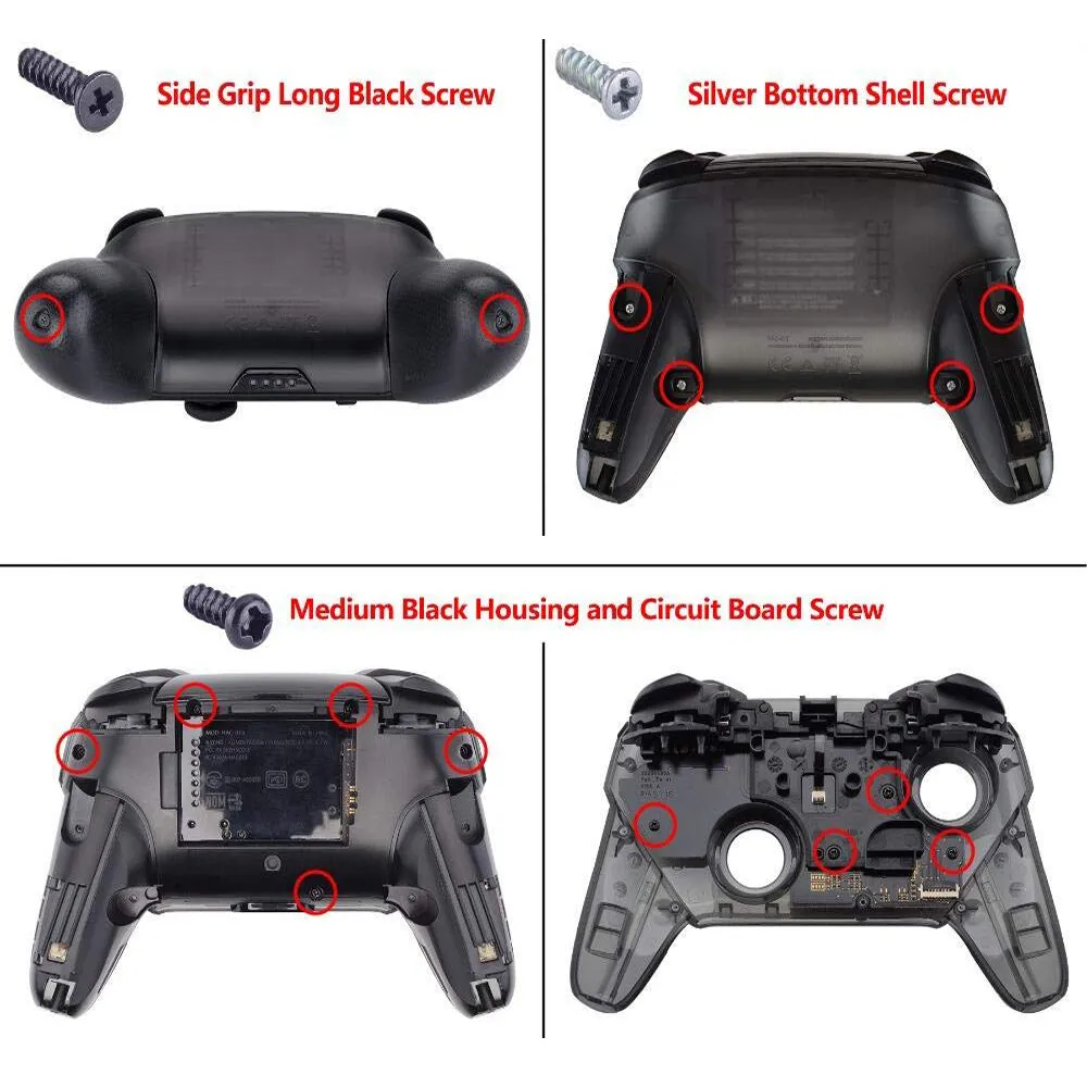 eXtremeRate Red Faceplate Backplate Handles for Nintendo Switch Pro Controller, Soft Touch DIY Replacement Grip Housing Shell Cover for Nintendo Switch Pro - Controller NOT Included - FRP302