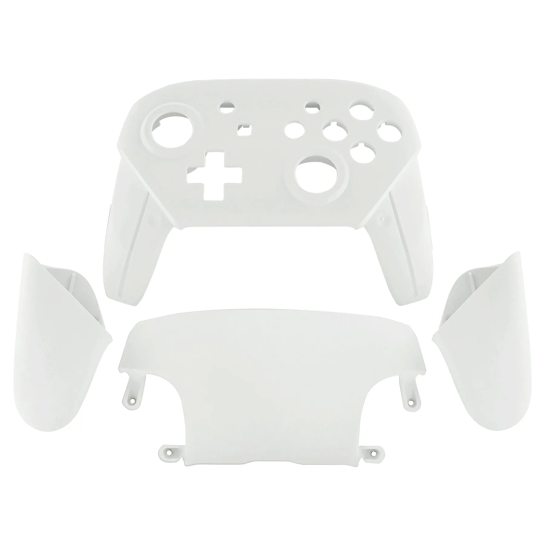 eXtremeRate White Faceplate Backplate Handles for Nintendo Switch Pro Controller, DIY Replacement Grip Housing Shell Cover for Nintendo Switch Pro - Controller NOT Included - FRP306