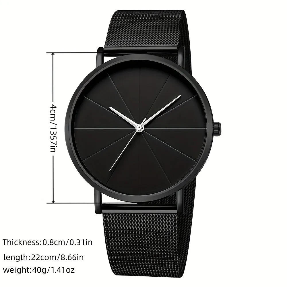 Fashionable Minimalist Quartz Stainless Steel Mesh Wrist Watch