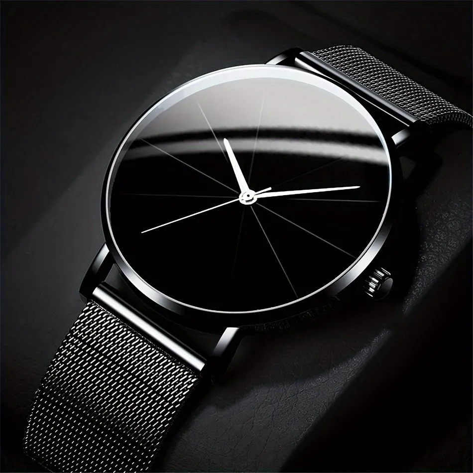 Fashionable Minimalist Quartz Stainless Steel Mesh Wrist Watch