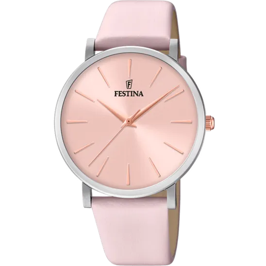 Festina Boyfriend Leather Analog Ladies Watch I Model F20371/2 Quartz Movement