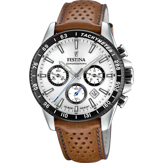 Festina Timeless Chronograph Leather Chronograph Mens Watch I Model F20561/1 Quartz Movement