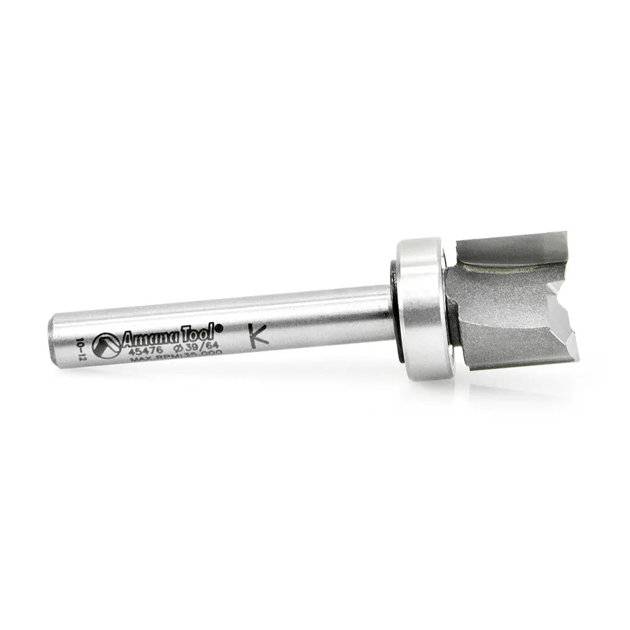 Flush Trim Plunge Router Bit | .615 Dia x 1⁄2 x 3⁄8"Shank with Upper BB | 45476 | 738685454763