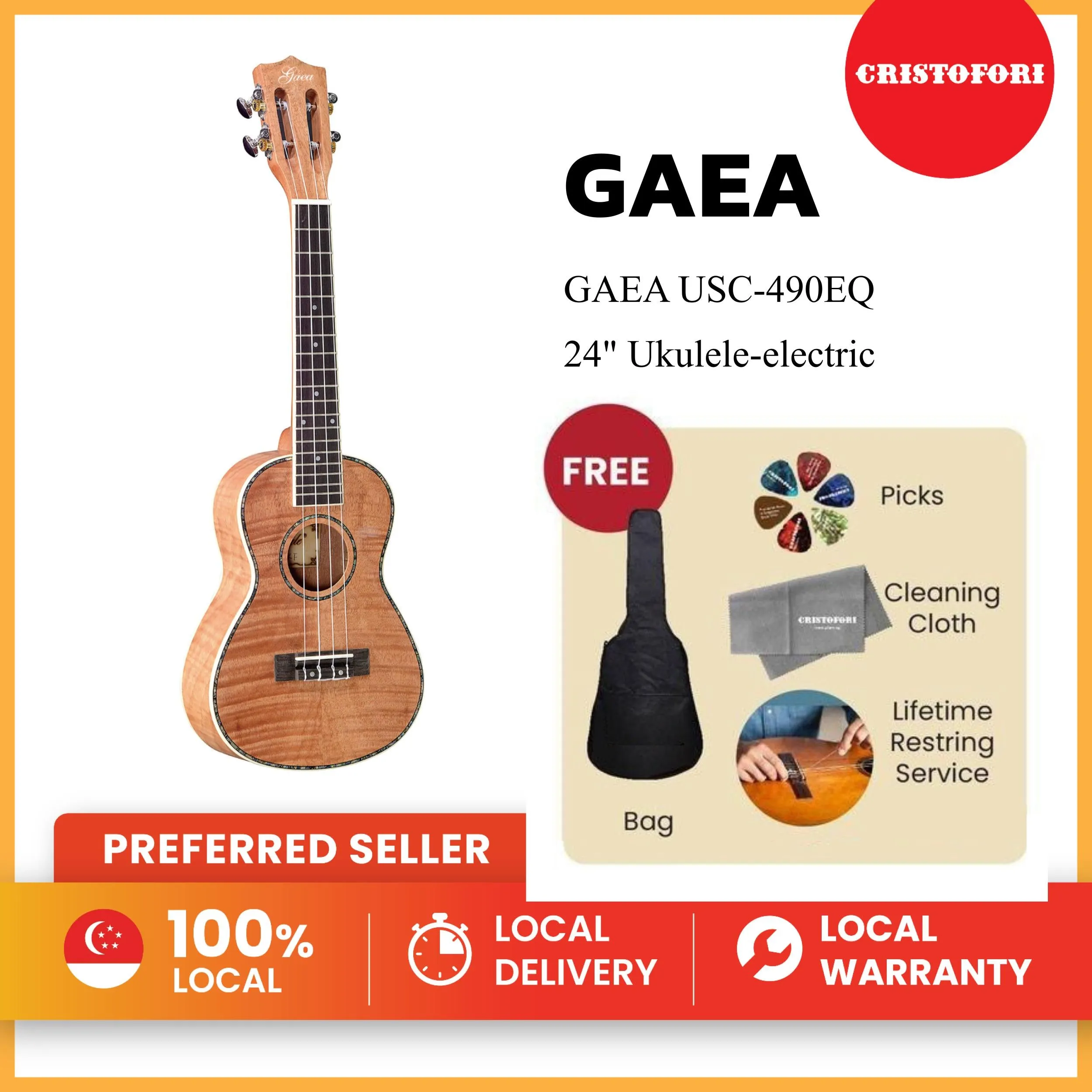 GAEA USC-490EQ 24" Ukulele-electric Concert