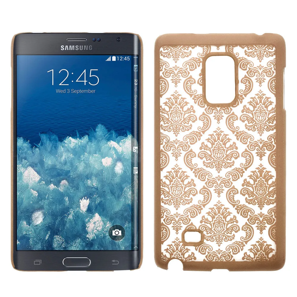 Galaxy Note Edge Case, Ultra Slim Damask Vintage Case Cover - Gold