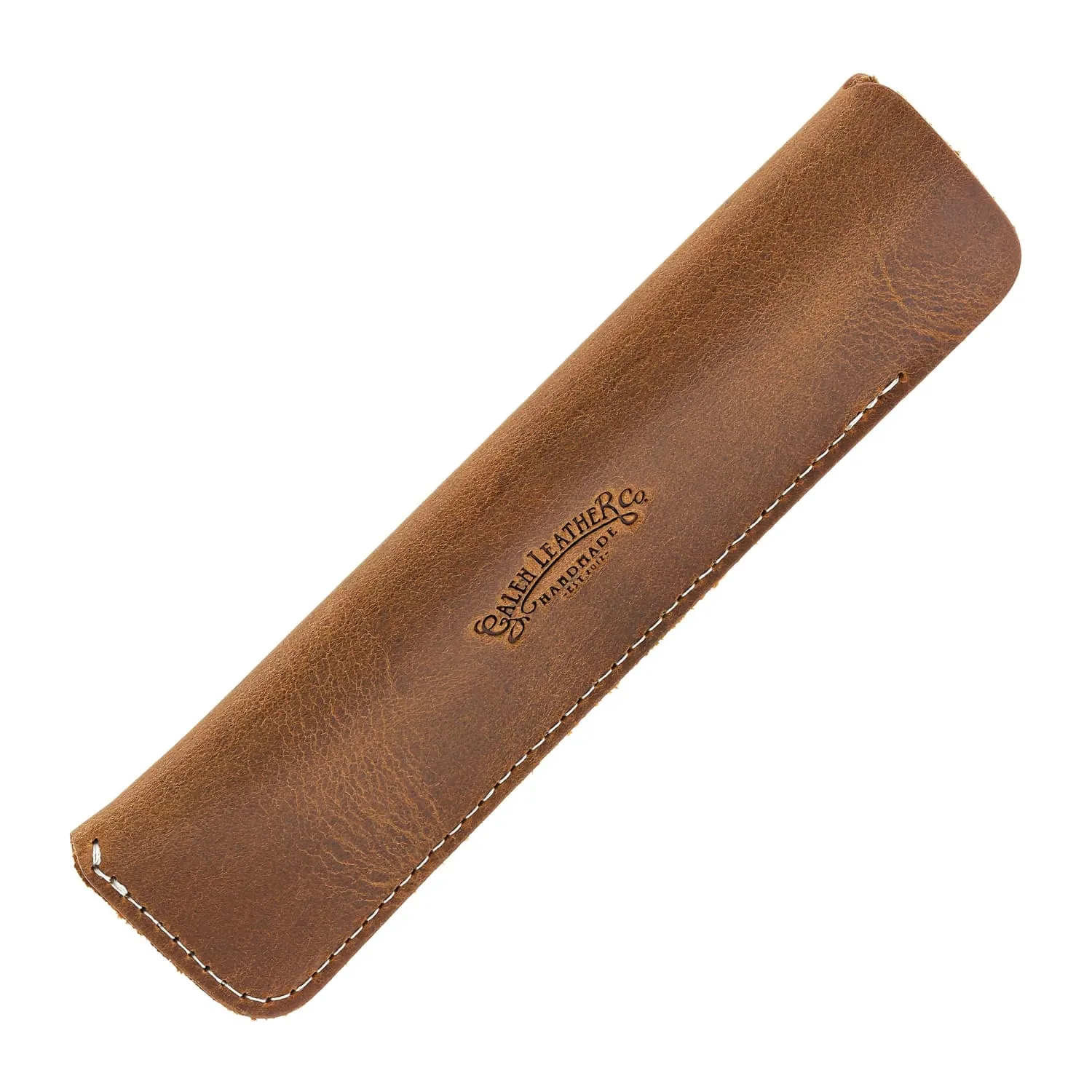 Galen Leather Single Pen Case in Crazy Horse Orange