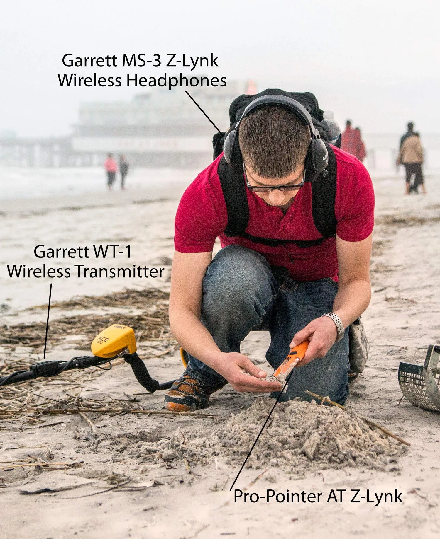 Garrett MS-3 Wireless Headphone Kit with Z-Lynk Pro Pointer at