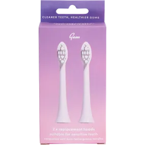 Gem Electric Toothbrush Replacement Heads Rose 2pk