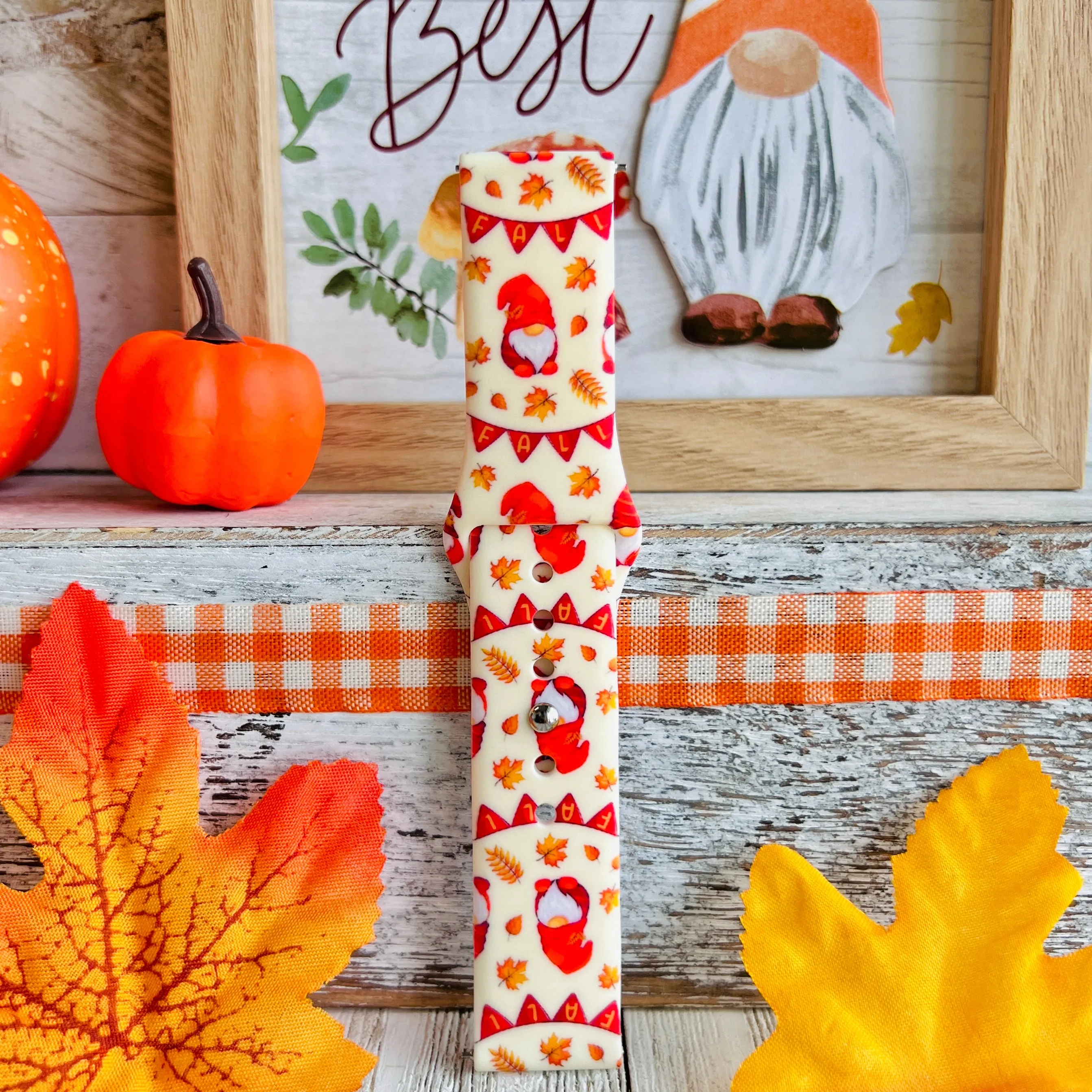 Gnome-Tastic Fall Print Silicone Band For Samsung Watch