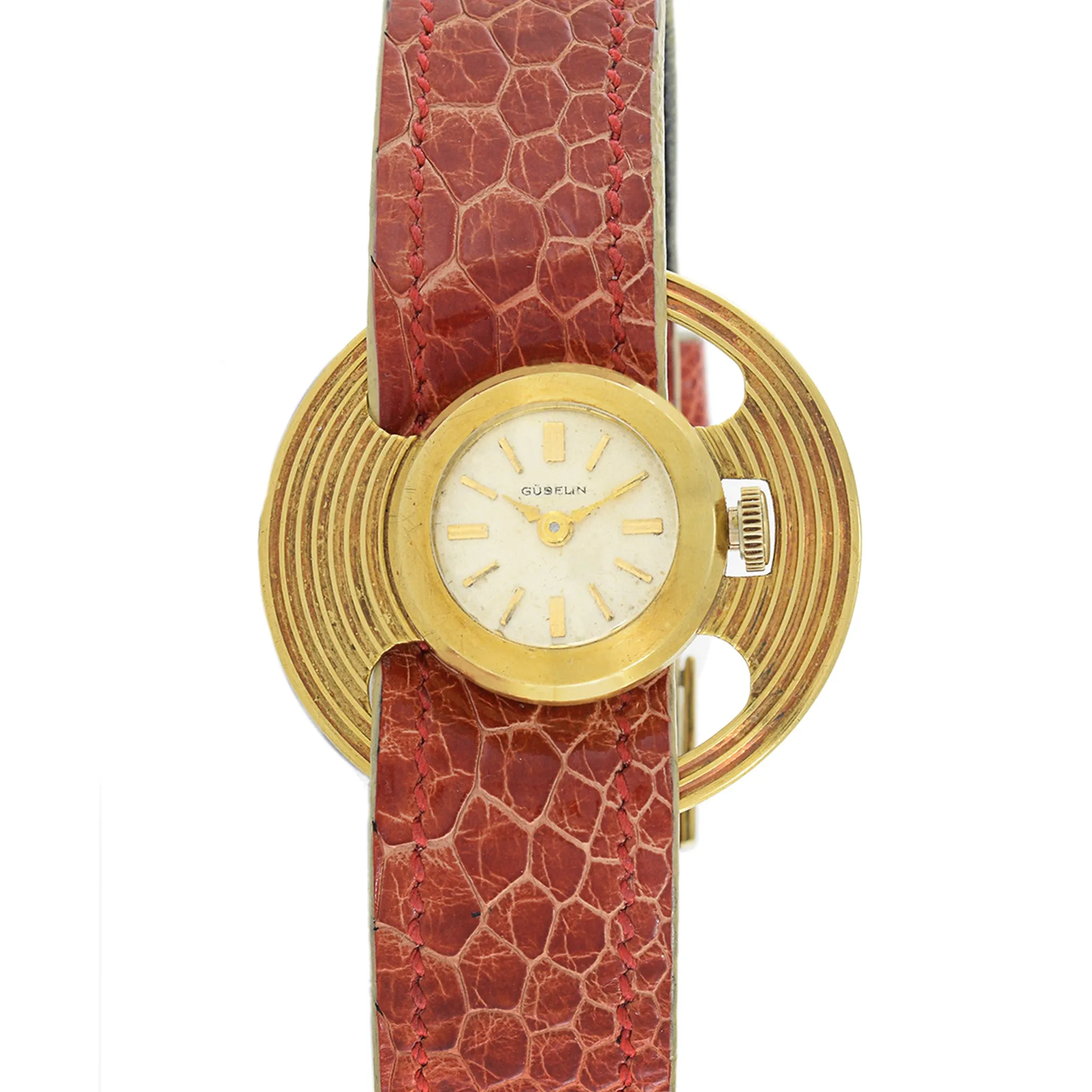 Gubelin 18K Gold "Disc" Watch Manual Wind