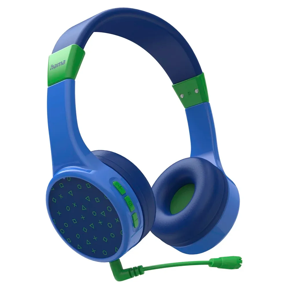 Hama Teens Guard Over-Ear Children's Bluetooth Wireless Headphone - Blue & Green | 480354