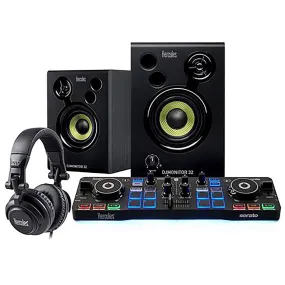 Hercules DJ Starter Kit - DJ Controller, Monitor Speakers, Headphones, and Serato DJ Lite Software