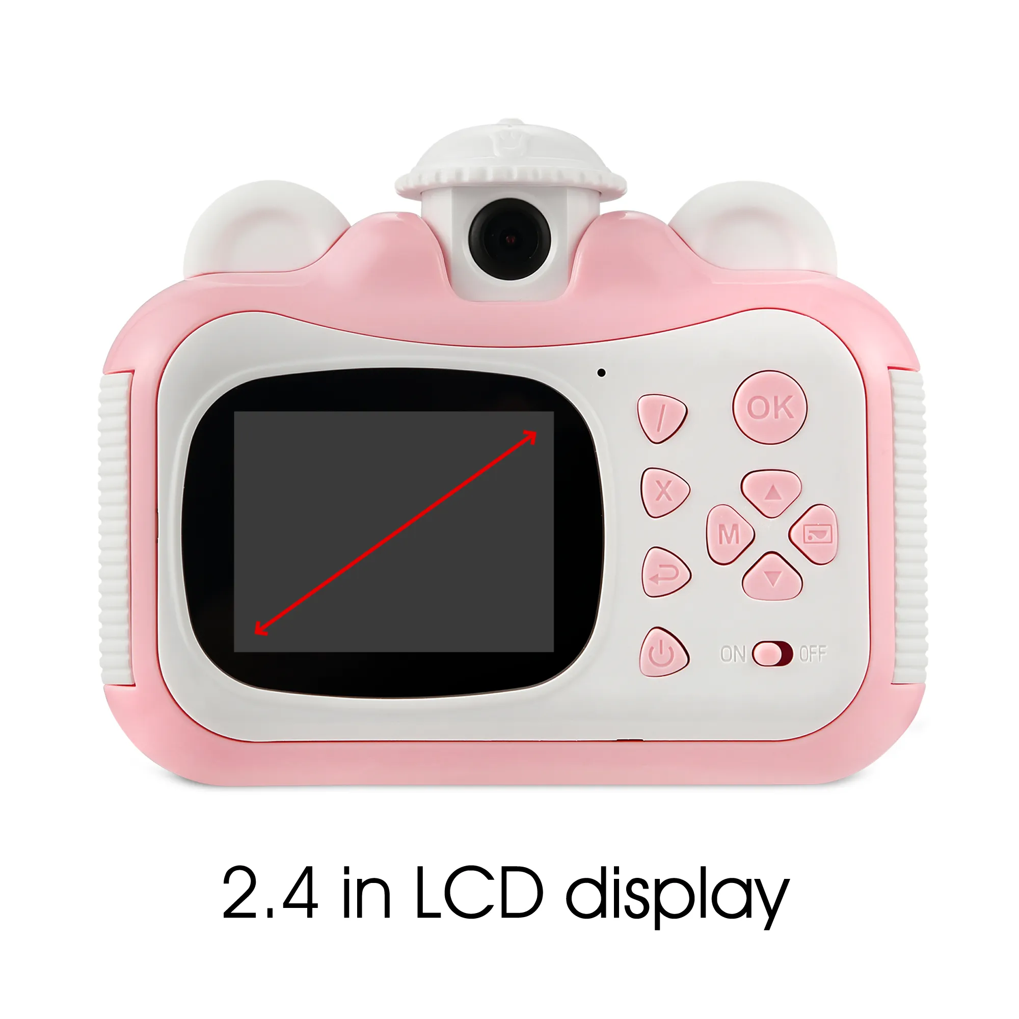 HOM Kids Digital Printing Camera - 1080p Video, 2.4" Display, 32GB Micro-SD Card - Creative Camera & Printer for Kids (Pink, 1 Pack)