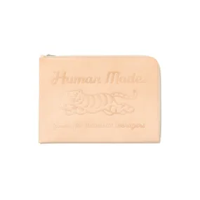 Human Made Leather Clutch Bag Beige HM24GD063