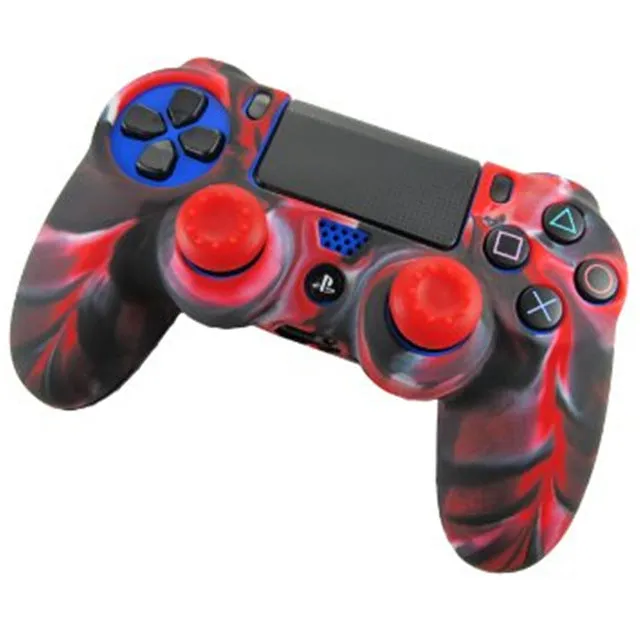 IVYUEEN 2 in 1 Soft Silicone Rubber Case Cover For Play Station Dualshock 4 PS4 DS4 Pro Slim Wireless Controller Skin   2 grips