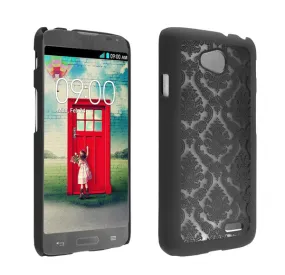 L70 | Optimus L70 | MS323 | D325 Case, Ultra Slim Damask Vintage Case Cover - Black