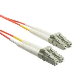 LC OM3 Duplex 2.0mm Fiber Optic Patch Cord, OFNR, Multimode 50/125, Aqua Jacket, Beige Connector, 25 meter (82 ft)