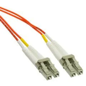 LC OM4 Duplex 2.0mm Fiber Optic Patch Cord, OFNR, Multimode 50/125, Aqua Jacket, Beige Connector, 25 meter (82 ft)