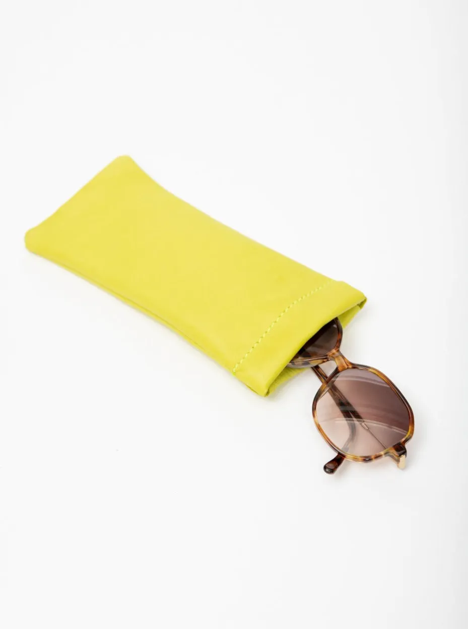 Leather glasses case, soft slip-in pouch case, glasses storage case VEDERE model