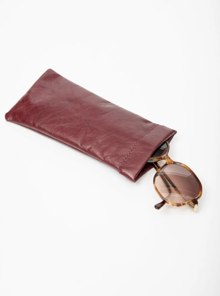 Leather glasses case, soft slip-in pouch case, glasses storage case VEDERE model