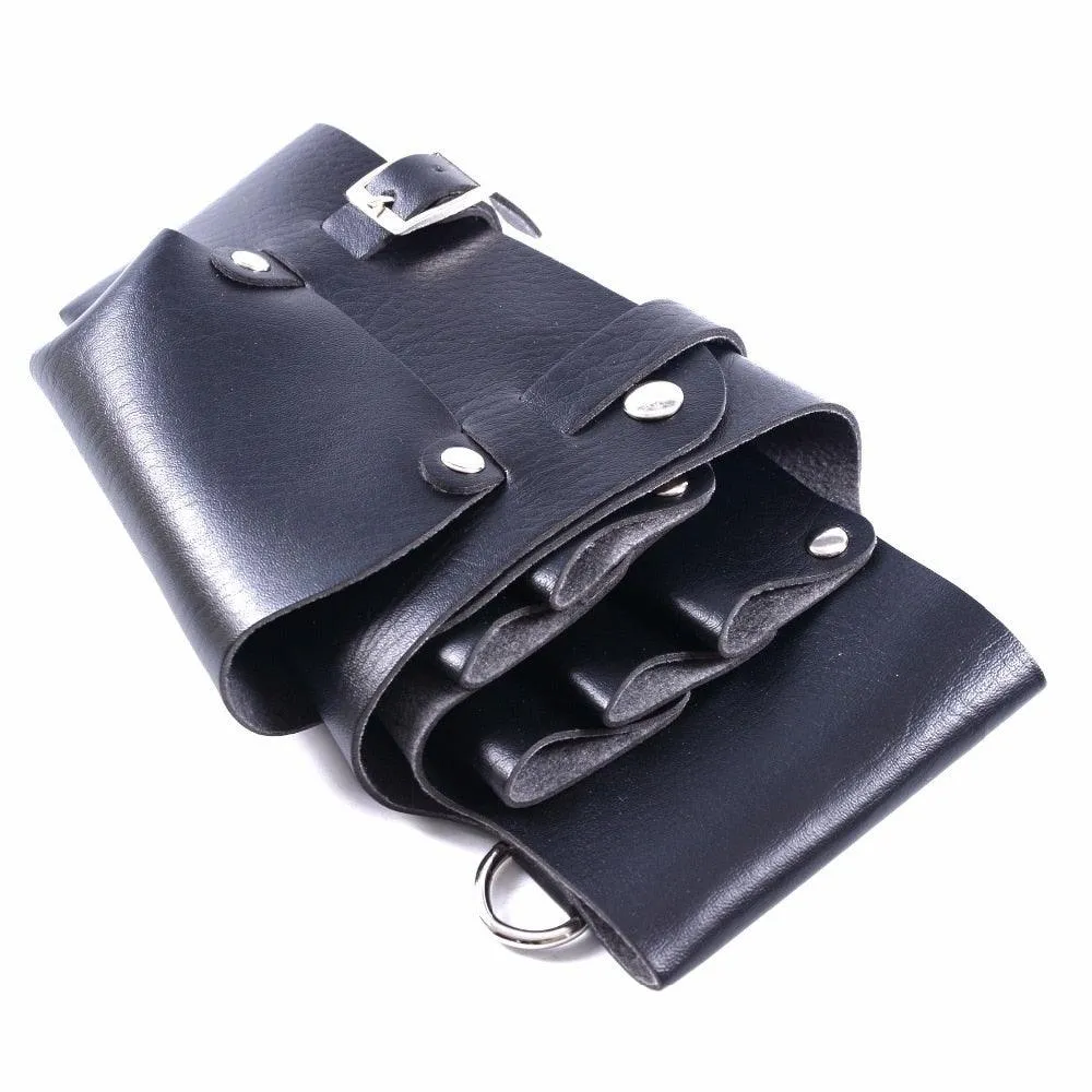 Leather Hairdressing Case Tools Scissor Bag Barber Holster Pouch Holder Rivet Purse