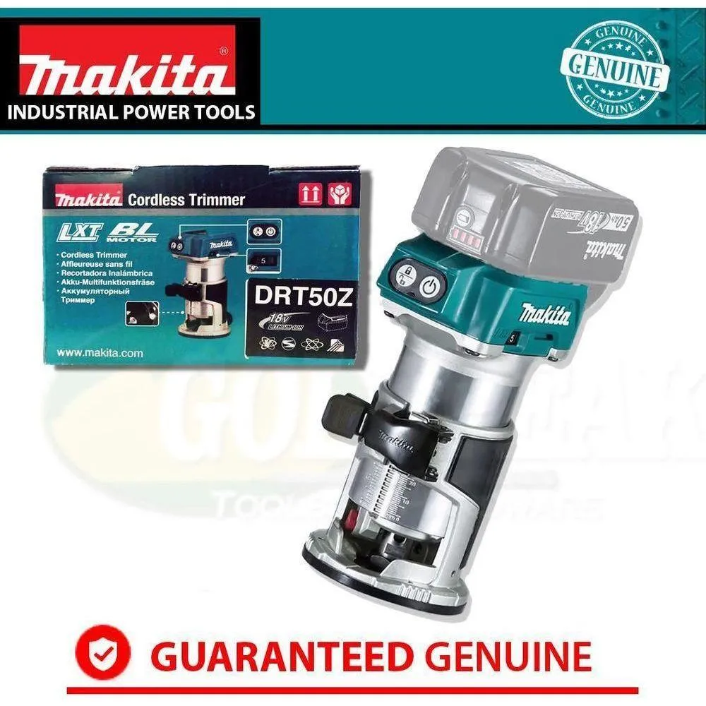 Makita DRT50Z 18V Cordless Brushless Laminate Trimmer / Palm Router (LXT-Series) [Bare]