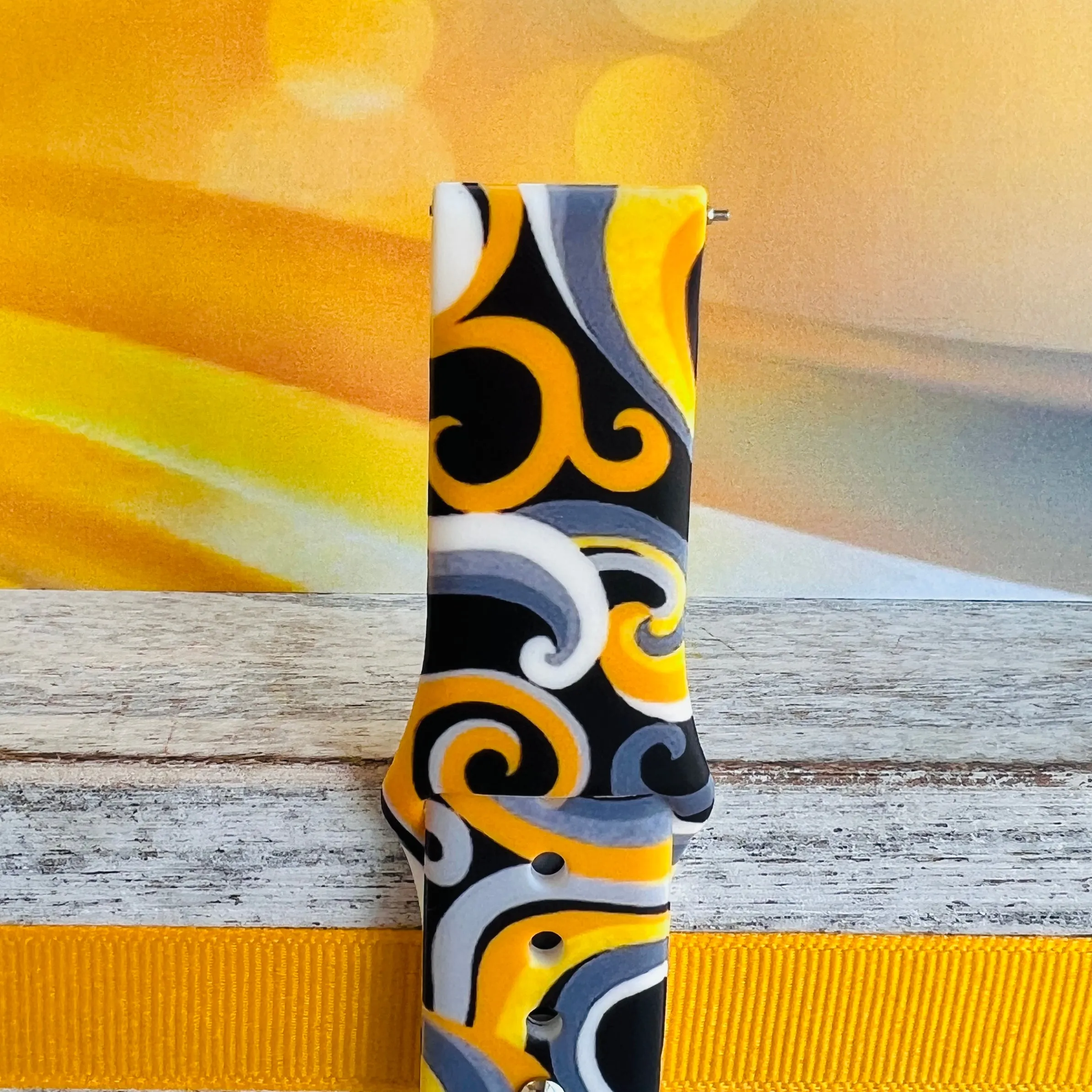 Mellow Yellow Print Silicone Band For Samsung Watch