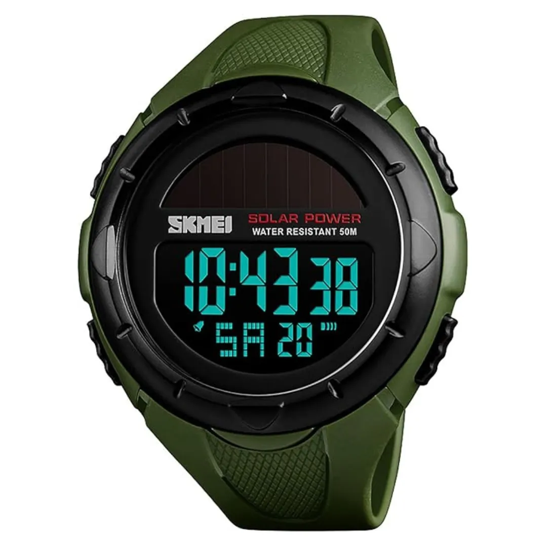 Men's Multifunction Solar Power LED Digital Watch