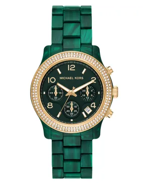 Michael Kors Runway Chronograph Green Acetate Watch - MK7422 - 787747